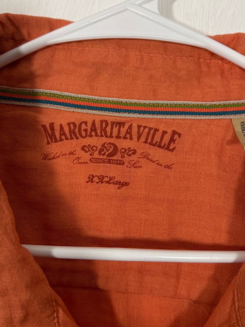 Margaritaville Men's Short Sleeve Button-Up Shirt — Orange - Picture 4 of 15